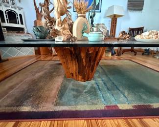 Root Table Base with Glass Top