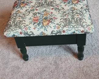 Floral Tapestry Storage Ottoman