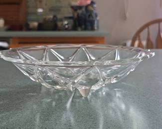Clear Glass Starburst Footed Bowl third image