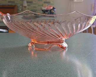 Pink Depression Glass Twisted Optic Bowl third image