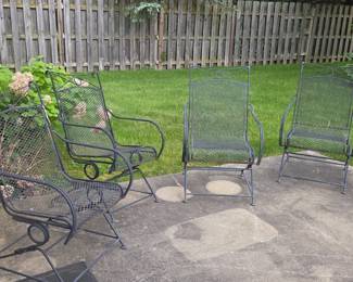 Woodard Wrought Iron Bounce Chairs Set of