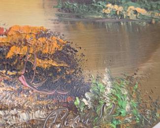 Hand Painted Textured Landscape Plate third image