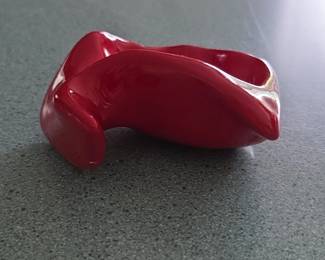 Red Ceramic Apple Trinket Dish third image