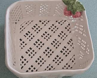White Ceramic Fruit Basket second image