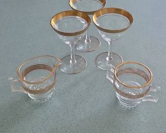 Tiffin Franciscan Rambler Rose Gold Rimmed Glassware Set