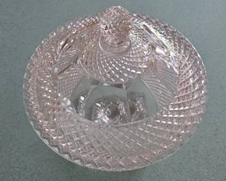 Cut Crystal Footed Candy Dish with Lid second image