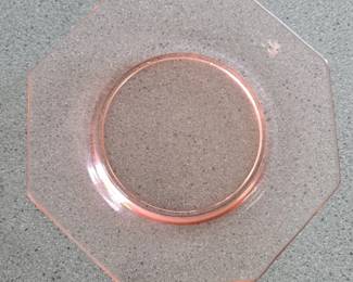 Pink Depression Glass Octagonal Plate