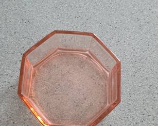 Pink Octagonal Glass Candy Dish second image