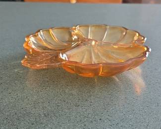 Jeannette Doric Marigold Carnival Glass Candy Dish second image