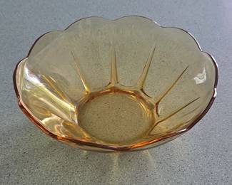 Anchor Hocking Amber Glass Scalloped Bowl