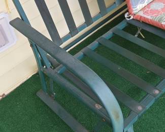 Green Metal Glider Bench second image