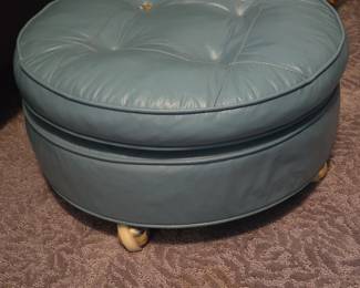 Round Tufted Ottoman with Casters