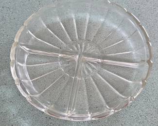 Indiana Glass Colonial Starburst Divided Relish Dish