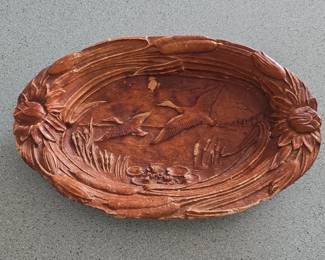 BVRWOOD Carved Wood Duck Tray