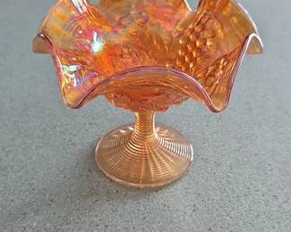 Imperial Marigold Carnival Glass Compote