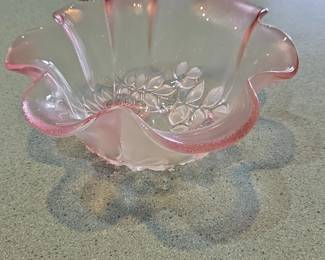 Mikasa Rosella Pink Frosted Glass Bowl