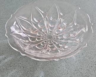 Clear Glass Starburst Footed Bowl