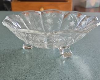 Fostoria Chintz Etched Footed Bowl second image