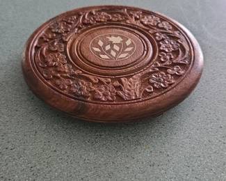 Carved Wood Trivet or Coaster