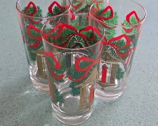 Vintage Christmas Tumbler Glasses