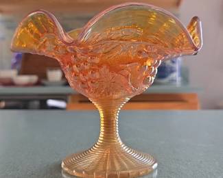 Imperial Marigold Carnival Glass Compote third image