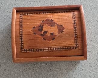 Vintage Scottie Dog Marquetry Trinket Box