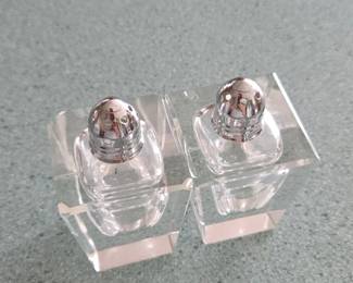 Crystal Cube Salt and Pepper Shakers