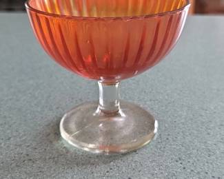 Marigold Carnival Glass Sherbet Dish