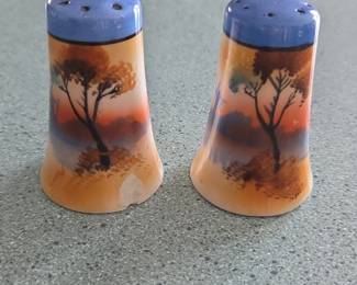 HandPainted Lusterware Salt and Pepper Shakers