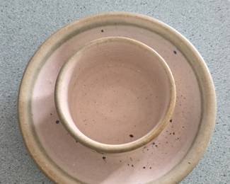 Studio Art Pottery Chip and Dip Bowl second image