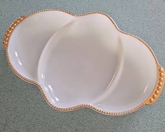 Fire King Oven Ware Milk Glass Relish Dish second image