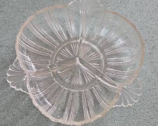 Hazel Atlas Ridge Fan Relish Dish