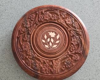 Carved Wood Trivet or Coaster second image