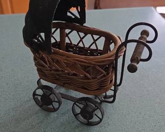 Miniature Wicker Doll Pram