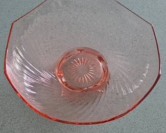 Pink Depression Glass Twisted Optic Bowl second image