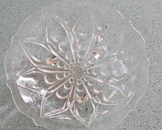 Clear Glass Starburst Footed Bowl second image