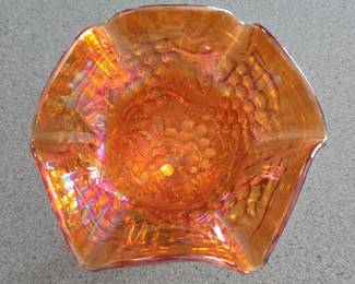 Imperial Marigold Carnival Glass Compote second image