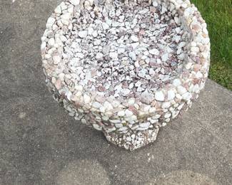 Pebble and Cement Bird Bath second image