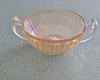 Pink Depression Glass Sugar Bowl