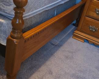 Queen Size Oak Bed Frame with Serta Mattress fourth image