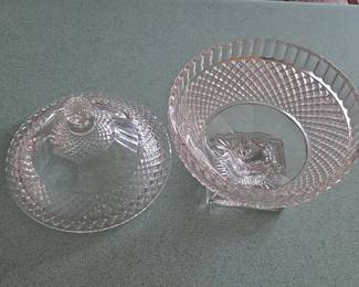 Cut Crystal Footed Candy Dish with Lid third image