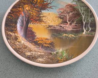 Hand Painted Textured Landscape Plate