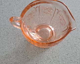 Federal Glass Sharon Cabbage Rose Pink Creamer second image