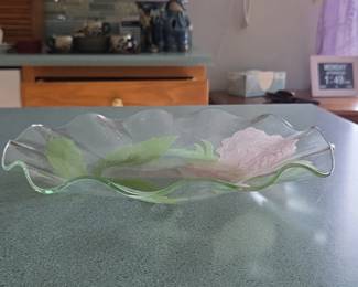 Sydenstricker Glass Rose Serving Dish second image