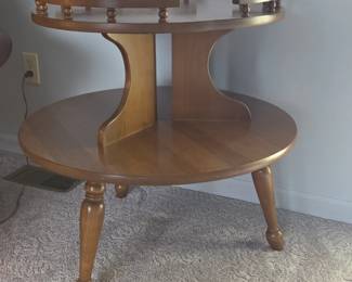 Ethan Allen Heirloom Nutmeg Maple TwoTiered Accent Table third image