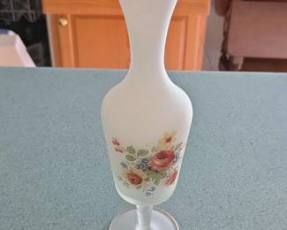 Norleans Frosted Glass Floral Vase
