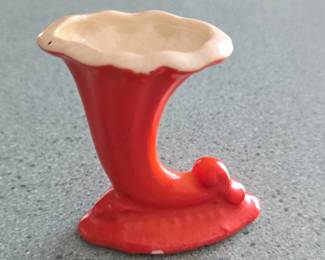 Red Cornucopia Vase