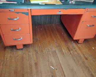Heavy steel desk