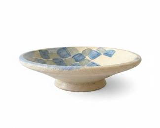 Hand-Painted Ceramic Pedestal Bowl
