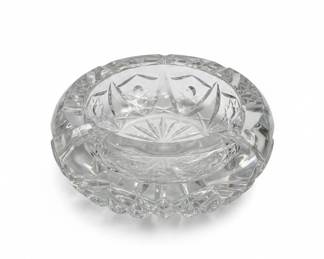 Cut Crystal Ashtray with Starburst Pattern